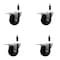 Service Caster 3.5'' Phenolic Swivel 7/8'' Expanding Stem Caster Set Total Lock Brake, 4PK SCC-EXTTL20S3514-PHS-78-4 - alternate 1